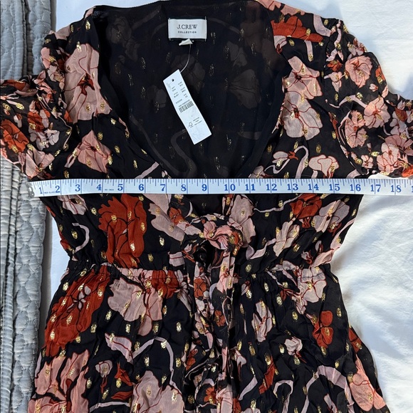 NWT J. Crew Collection Tie-Front Lurex Maxi Dress in Mixed Print - Picture 10 of 13